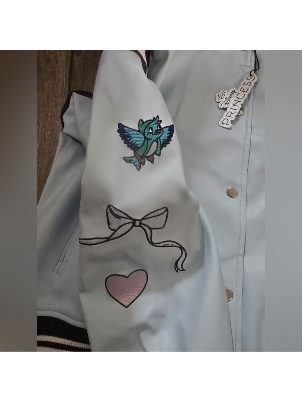 Disney Cinderella Varsity Bomber Jacket Blue Large - Picture 4 of 7